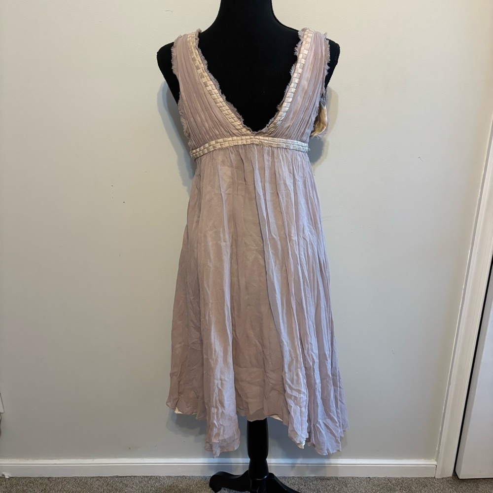 Camilla and Marc Baby Doll V Neck Low Cut Formal Silk Dress AU 10 / US 6 - Picture 4 of 9